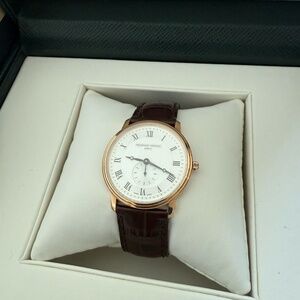 Frederique Constant Men’s FC-200 Quartz Swiss Leather Dress Watch – Barely Worn